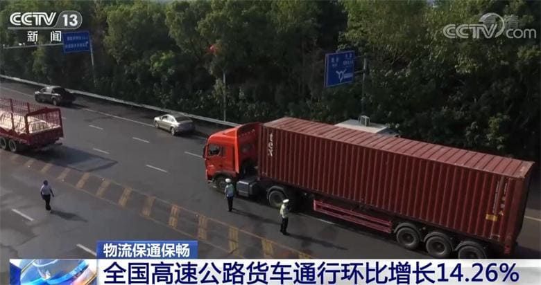 图片[1]-物流保通保畅 | 全国高速公路货车通行环比增长14.26%-物流之家